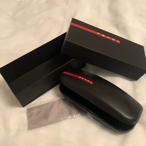 Prada Black with red accent Eyeglasses Case